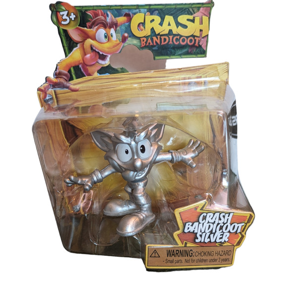 Crash Bandicoot Silver Jakks Figure 3 inch Brand New Sealed - Picture 1 of 5